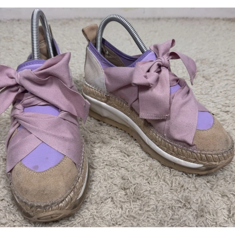 Free People Chapmin Espadrille Sneakers Lavender Suede EU 37 US 6.5-7 Ballerina